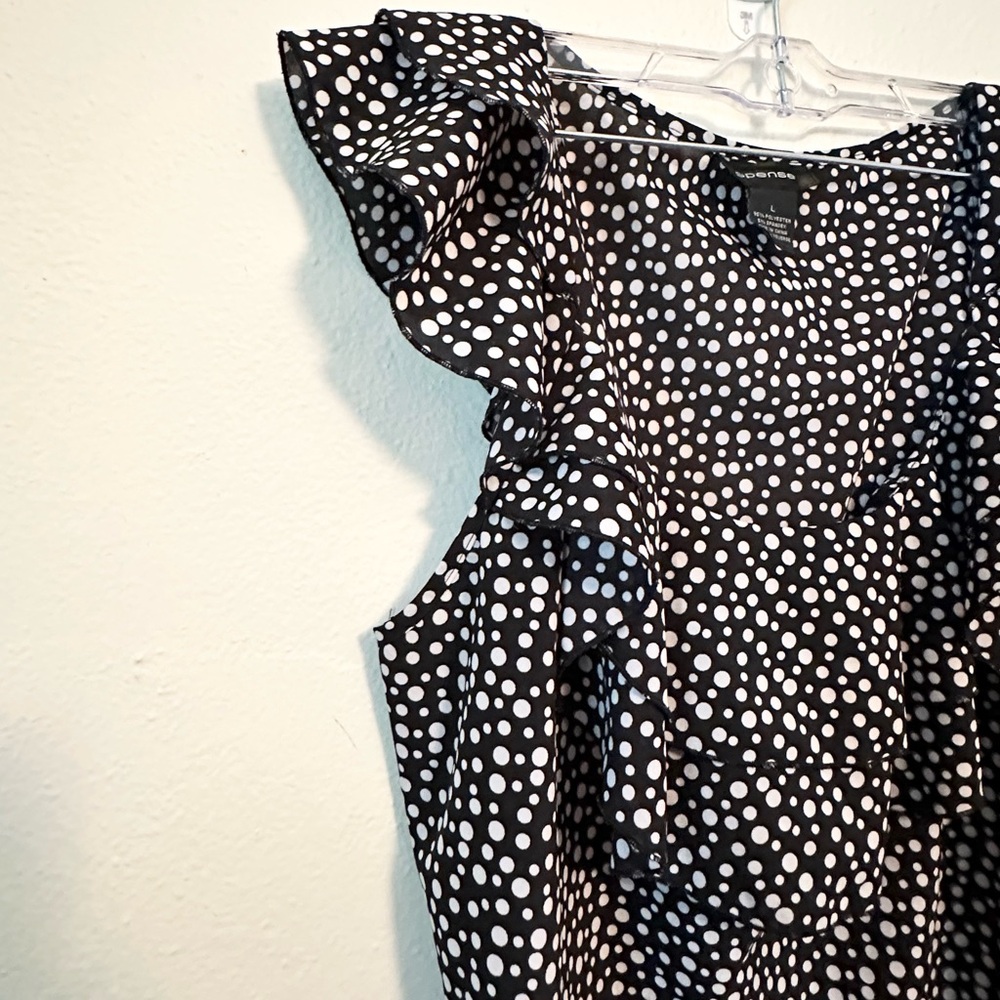 Spense Polka Dot Ruffled Top Size Large - Picture 4 of 8